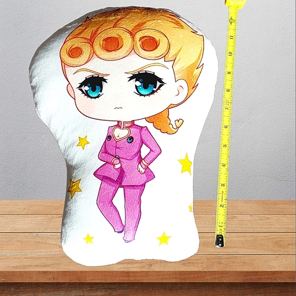 New-Double Sided Jojo's Bizarre Adventure Plush Giorno Giovanna 12"×9" Toy Cute - Picture 4 of 5
